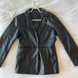Black pu leather blazer size small